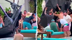 Terrifying scene unfolds as metal cabana frame crashes into packed casino pool area Sydney Private Schools